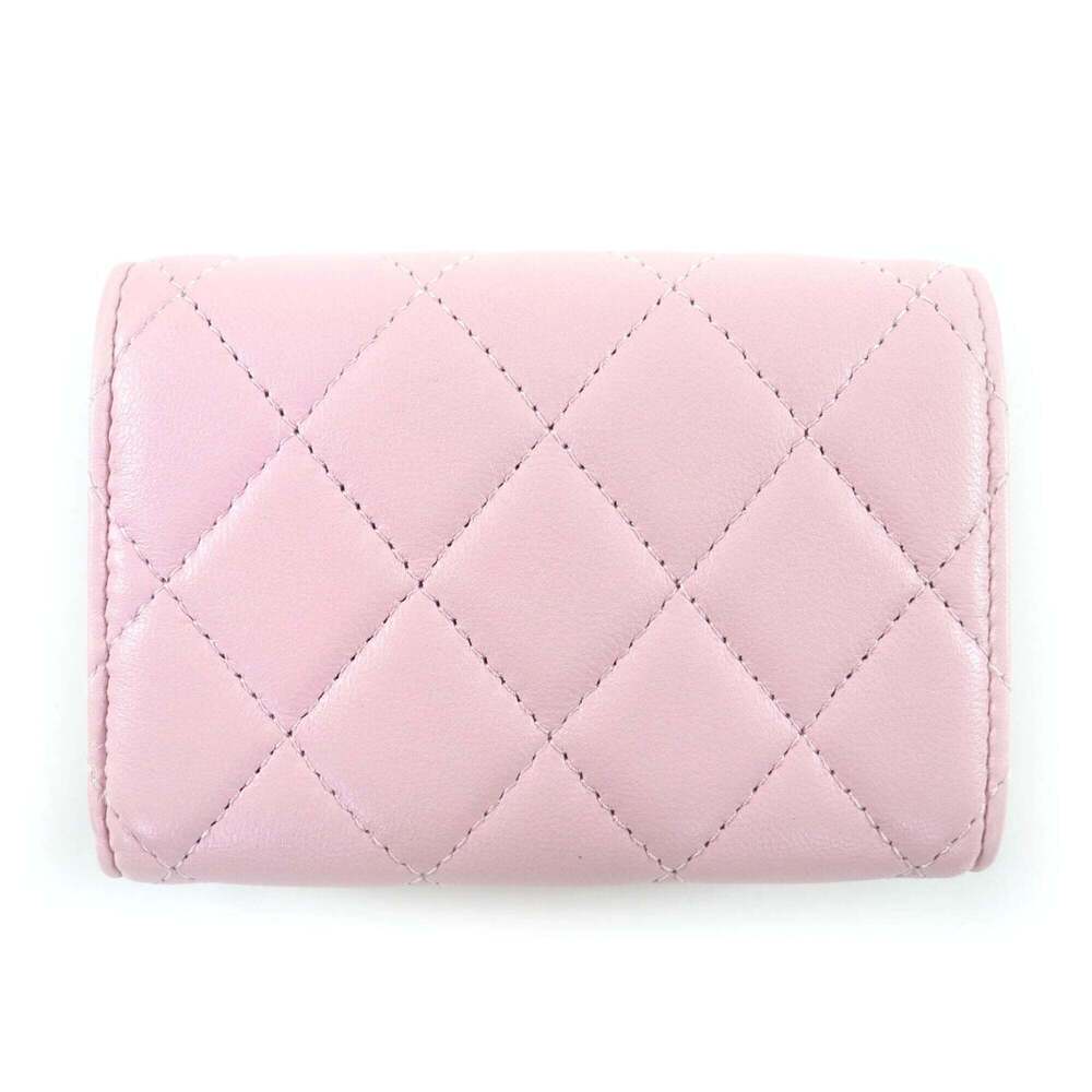 CHANEL Pink Lambskin Leather Logo Wallet - Picture 3 of 13